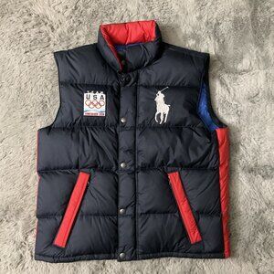 SOLD Vintage Polo Ralph Lauren Puffer Vest Team USA 2010 Olympic Vancouver Men L